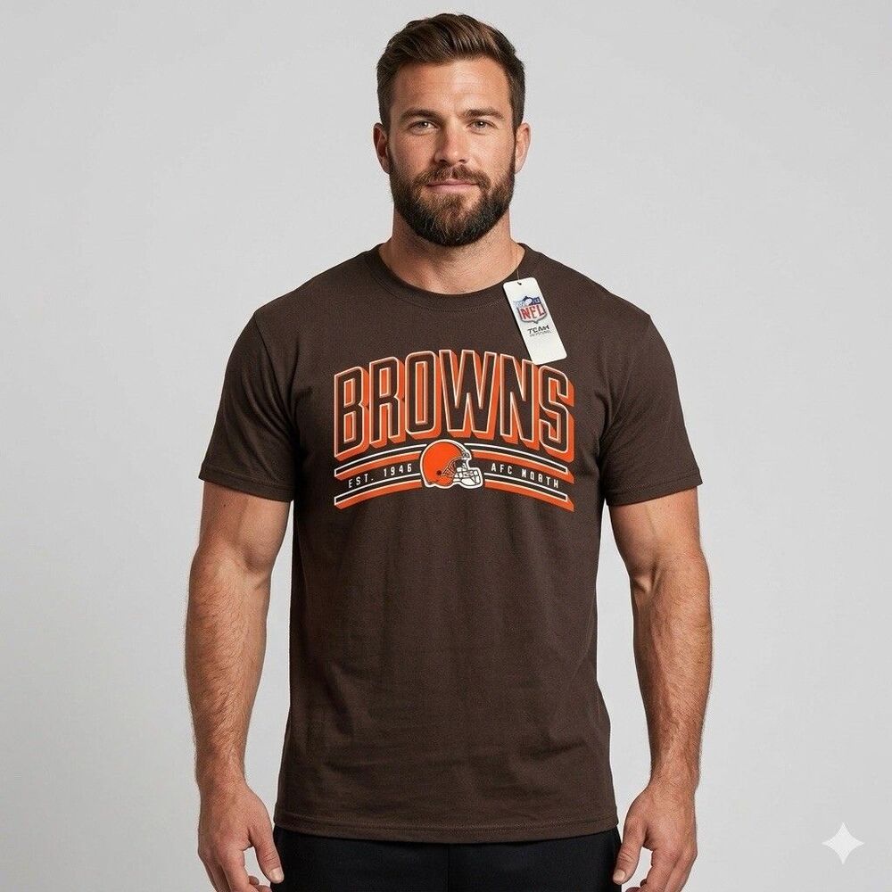 NFL Team Apparel Cleveland Browns NWT T-Shirt Men's L Large EST 1946 AFC North